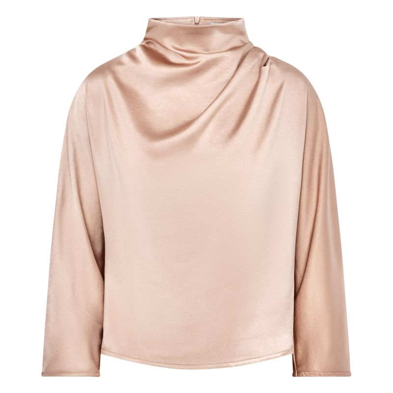 Celeste Cowl Neck Nude Satin Top image