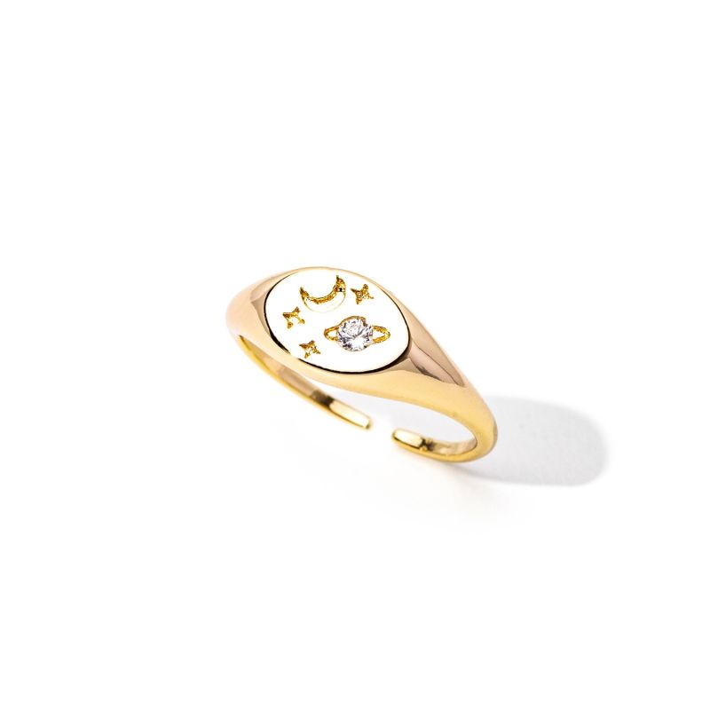 Celestial Constellation Gold Filled Signet Ring image