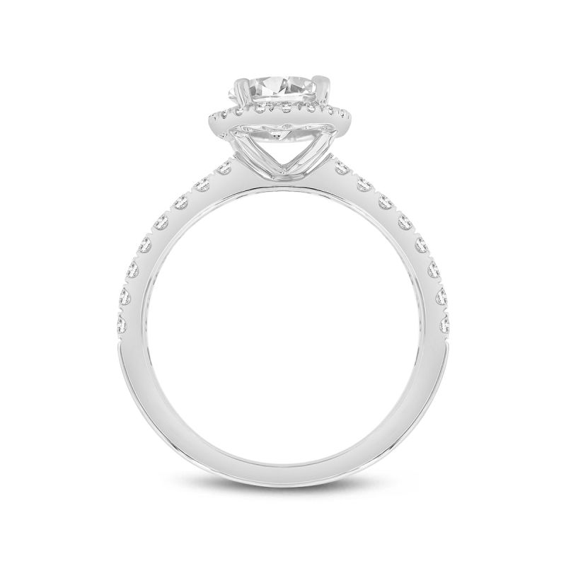 Certified Lab Grown Oval Halo Diamond Ring In White Gold image