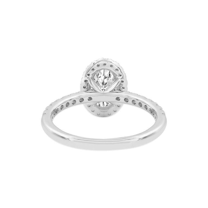 Certified Lab Grown Oval Halo Diamond Ring In White Gold image