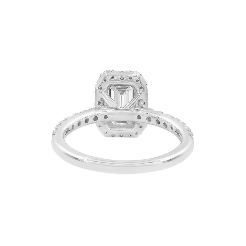 Certified Lab Grown Radiant Cut Halo Diamond Ring In White Gold image