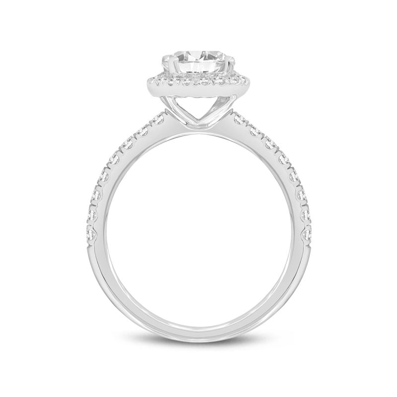 Certified Round Shape Lab Grown Diamond Halo Ring In White Gold image