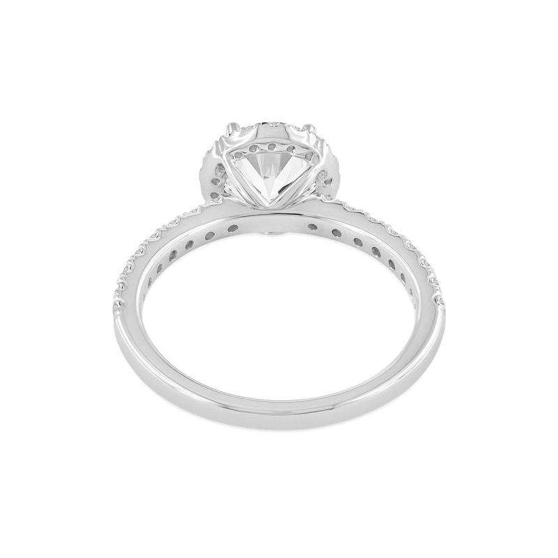 Certified Round Shape Lab Grown Diamond Halo Ring In White Gold image