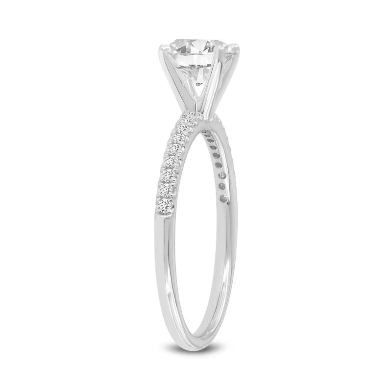 Certified Lab Grown Round Diamond Kara Ring In White Gold image