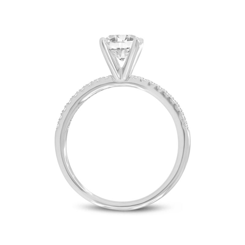 Certified Lab Grown Round Diamond Kara Ring In White Gold image