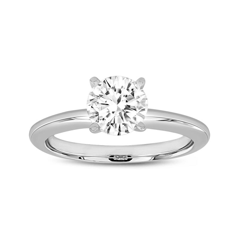 Certified Round Shape Lab Grown Diamond Alluring Solitaire Ring In White Gold image