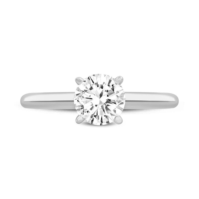 Certified Round Shape Lab Grown Diamond Alluring Solitaire Ring In White Gold image