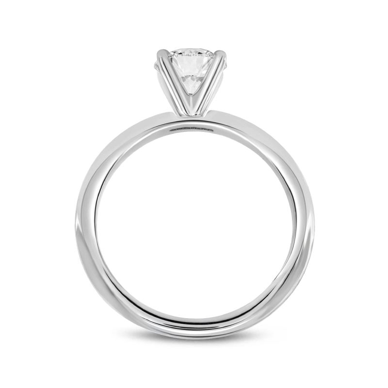 Certified Round Shape Lab Grown Diamond Alluring Solitaire Ring In White Gold image