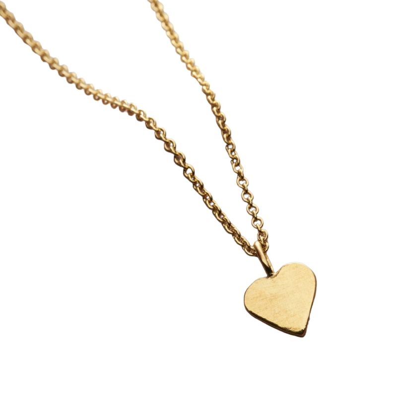 Yellow Gold Plated Mini Heart Charm Necklace image