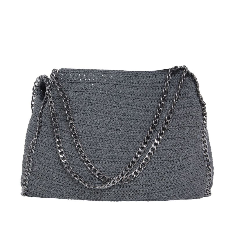 Chain Crochet Bag In Anthracite Grey image