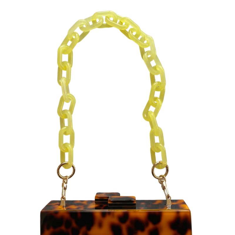 Chain Link Short Acrylic Purse Strap In Sunshine CLOSET REHAB
