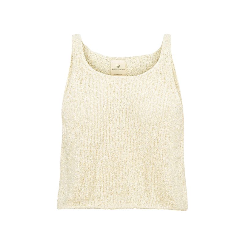 Champagne Silk Boucle Knit Tank Top image