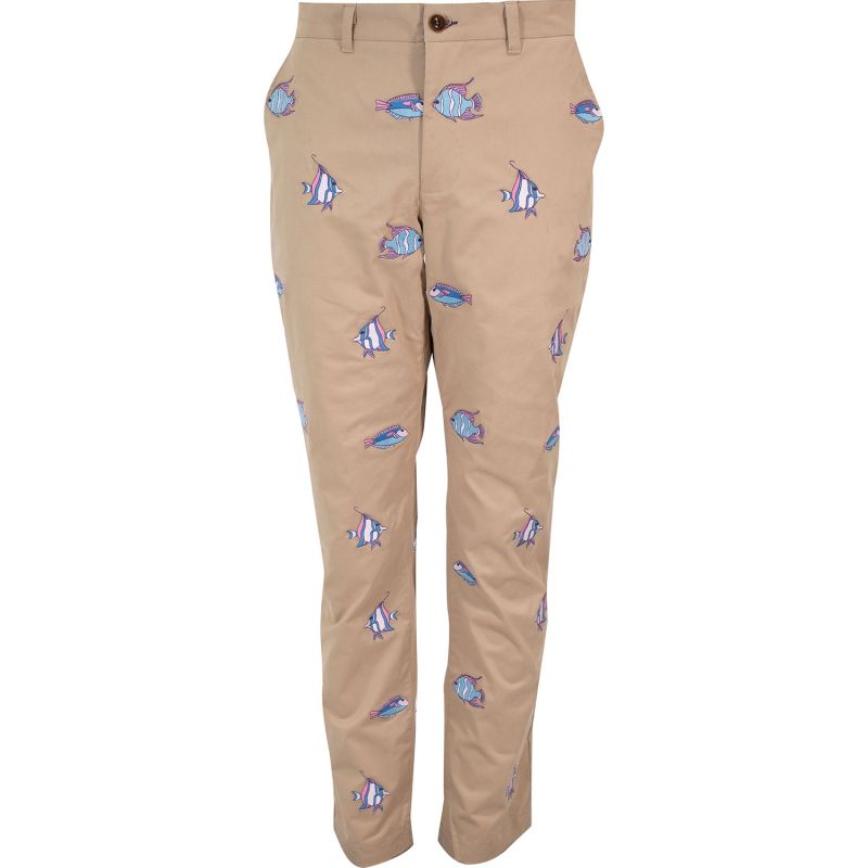 Charles Fish Embroidery Pants - Sand by Lords of Harlech