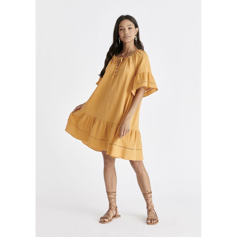 Cheesecloth Swing Dress In Marigold image