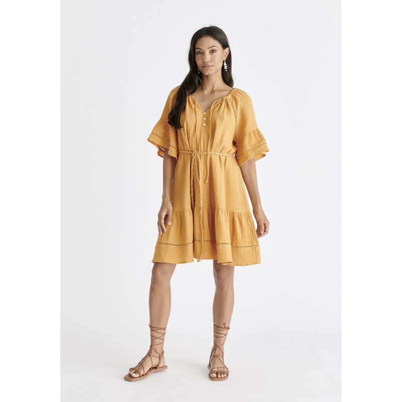 Cheesecloth Swing Dress In Marigold image