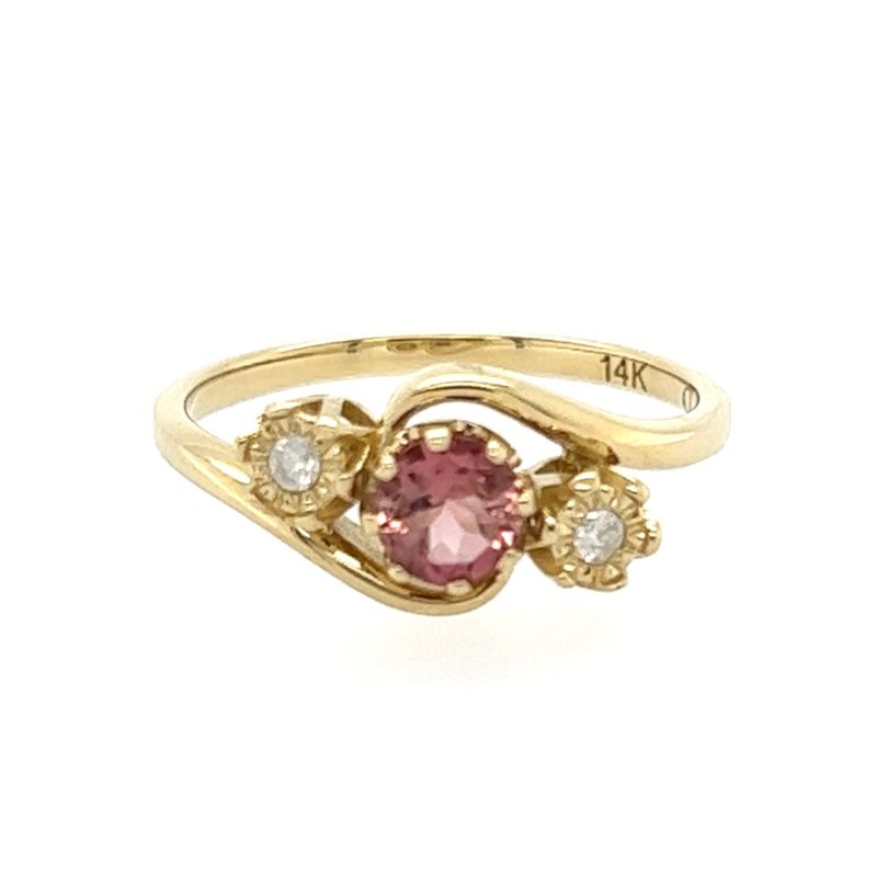 Cher | Gold Pink Tourmaline & Diamond Ring image