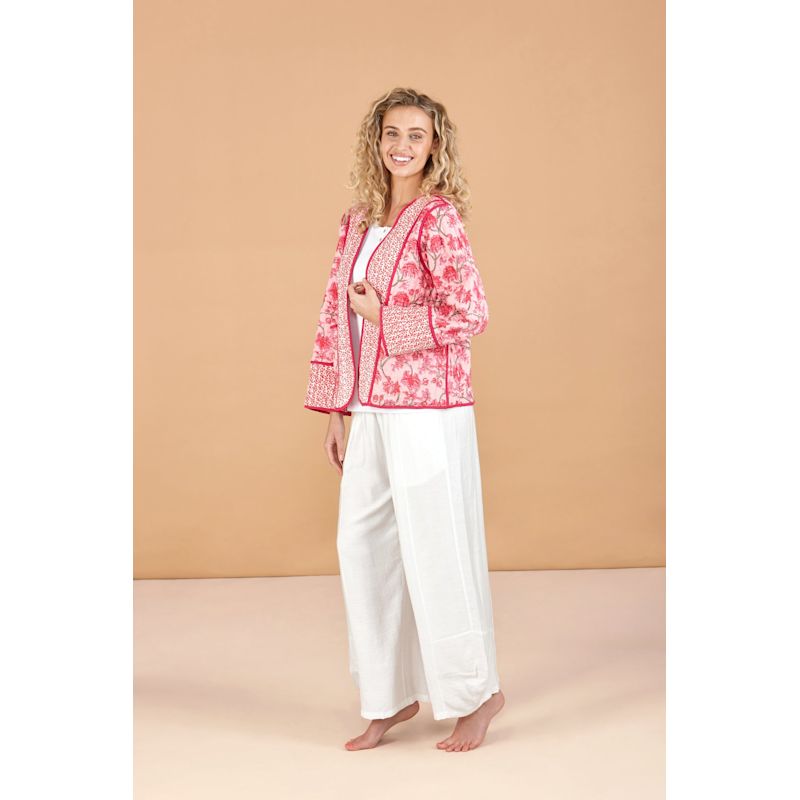 Short Shearling Jacket Coat-Cherry Blossom