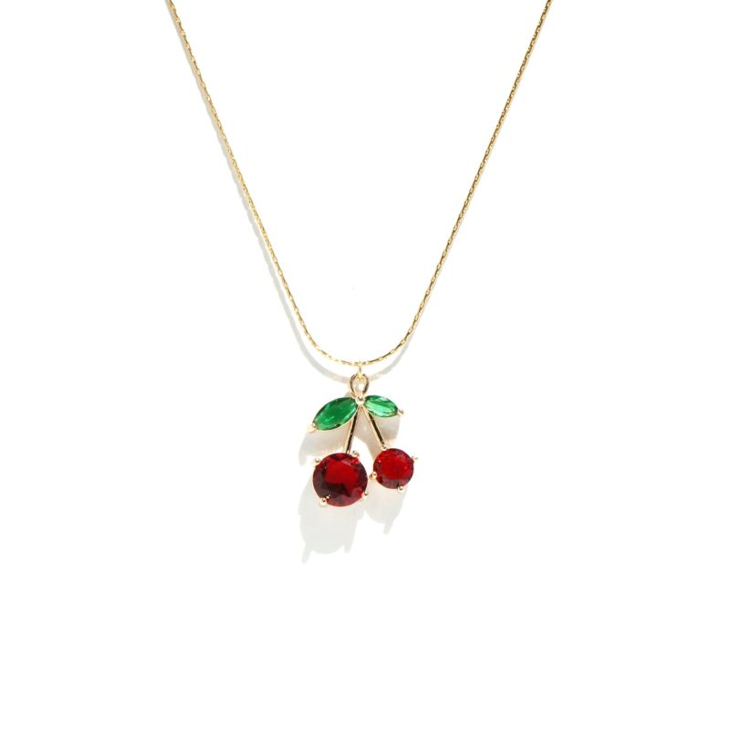 Cherry Pie Crystal Cherry Pendant Necklace image