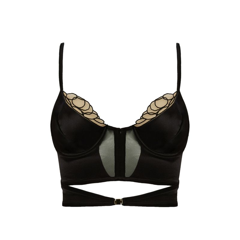 Chloe Silk Embroidered Black Bustier image