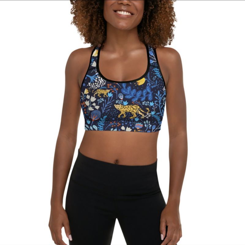 Sports Bra In Blue Leopards image