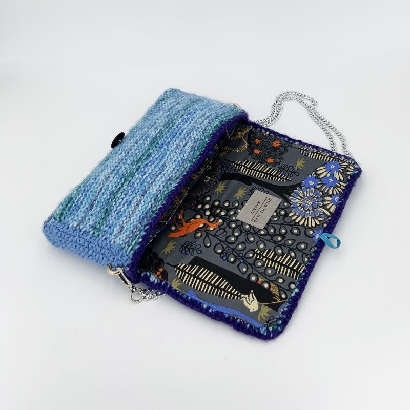 Cíes Hand Knitted Bag With Charms - Blue image