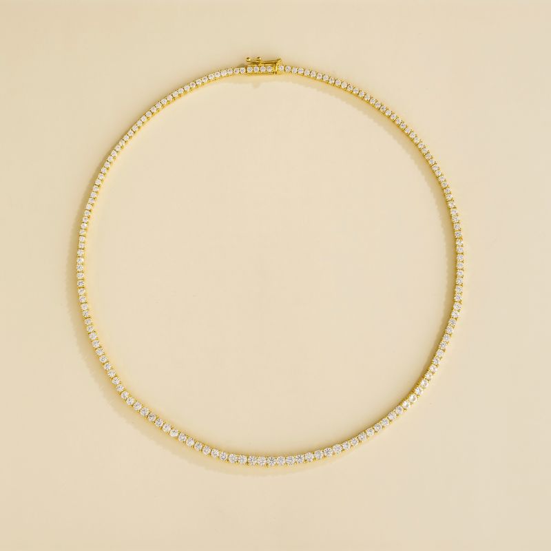 Ciclo Gold Necklace Set With White Sapphire image