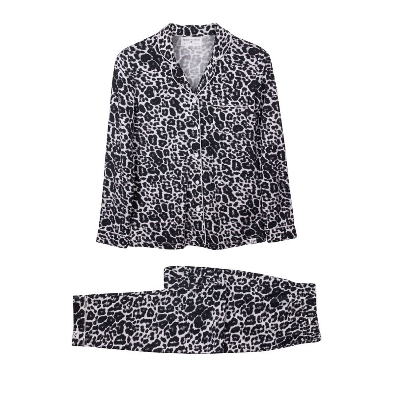 Bamboo Long Sleeved Trouser Pyjama Set In Leopard Print image