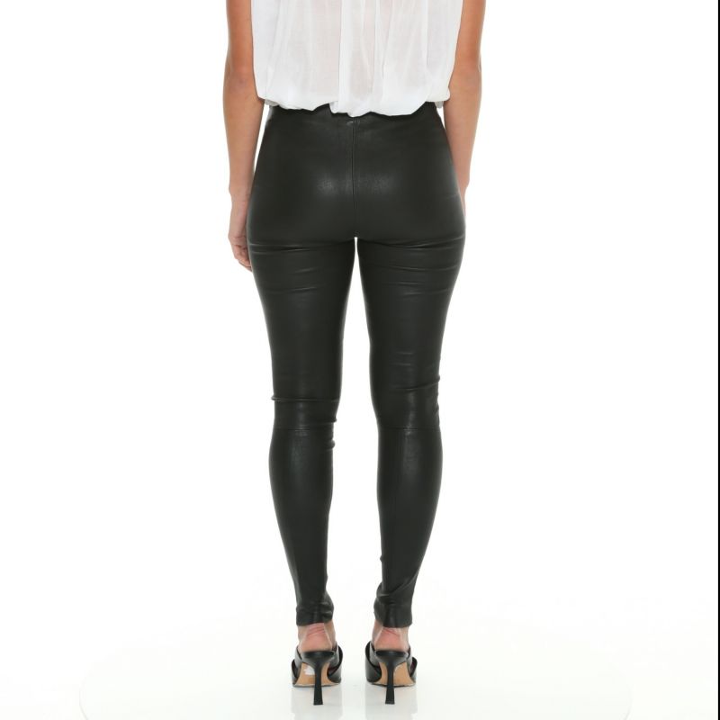 West Broadway Legging In Black Stretch Leather image