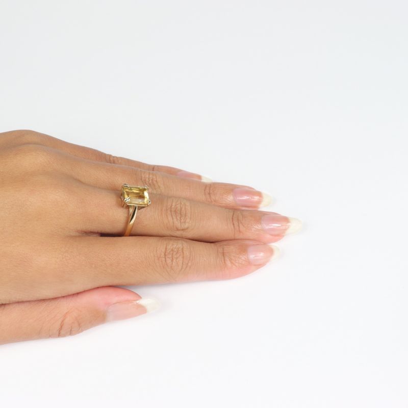 Citrine And Diamond Gold Ring image