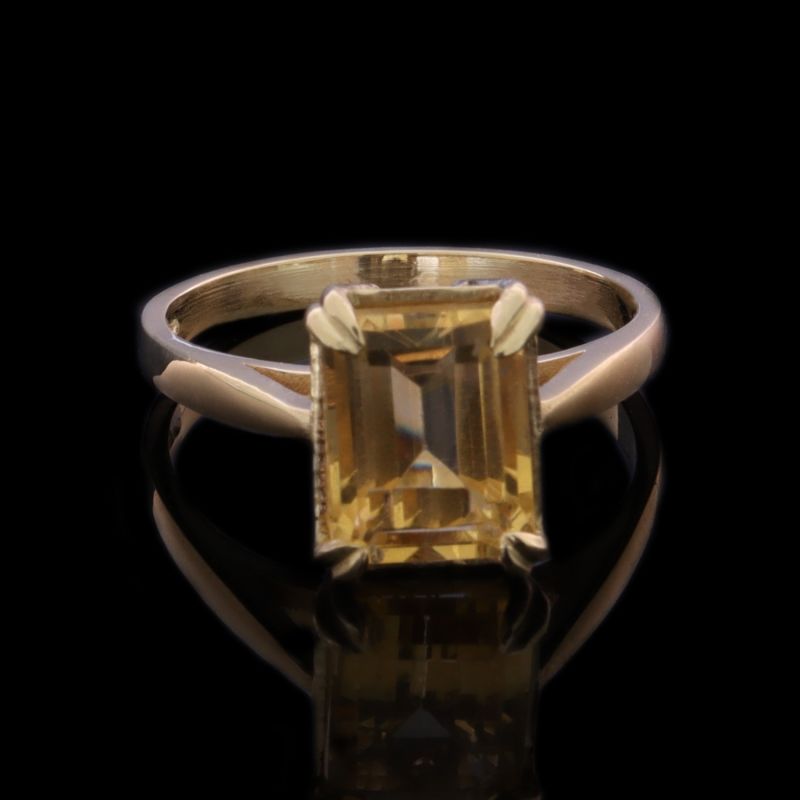 Citrine And Diamond Gold Ring image