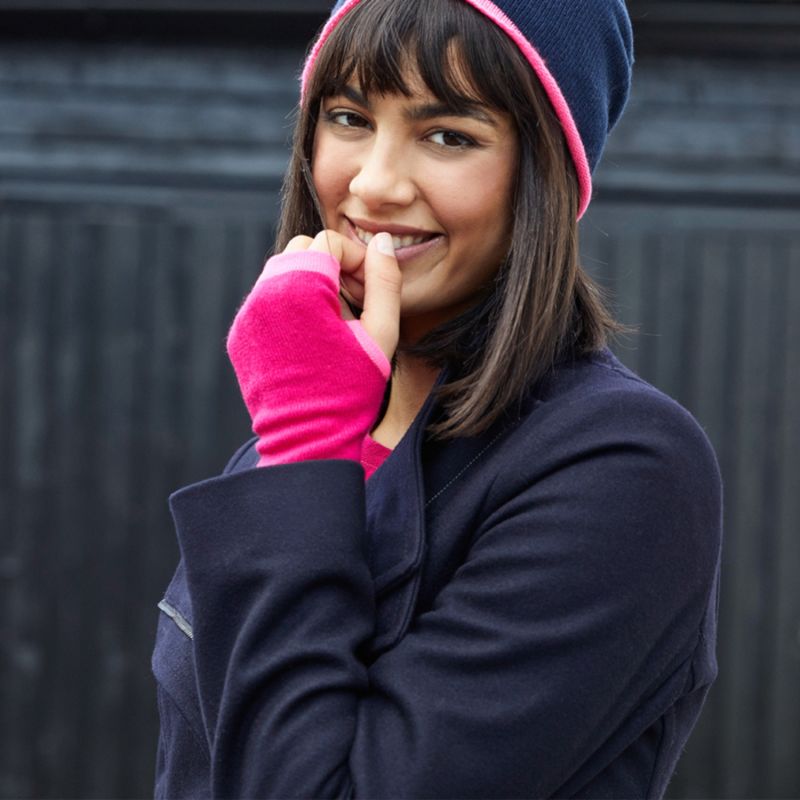 Cashmere Wrist Warmers Pink & Neon Pink image