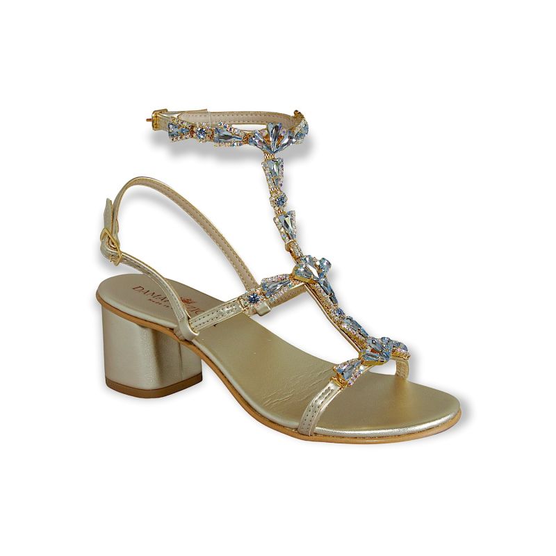 Venezia Vegan Sandals Embellished With Aquamarine Crystals image