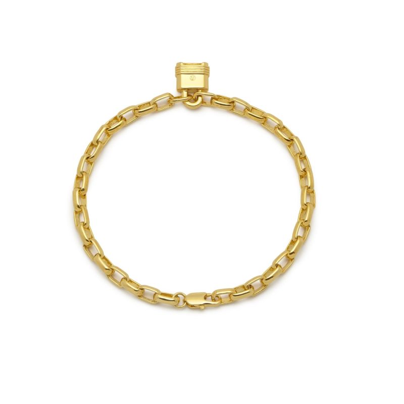 Lock Chain Bracelet In Gold image