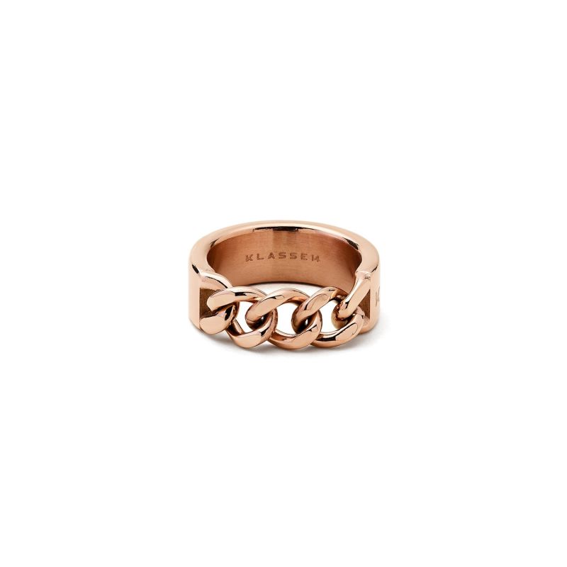 Duality Chained Ring - Rose Gold image