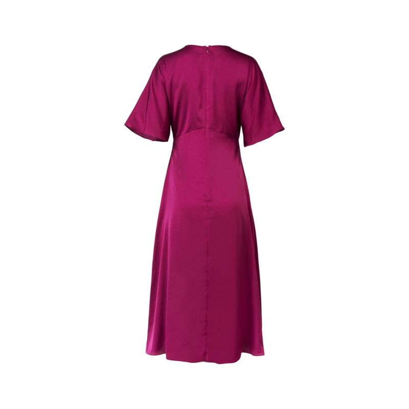Claire Short Sleeve V-Neck Party Dress Dress Ruby Pink image