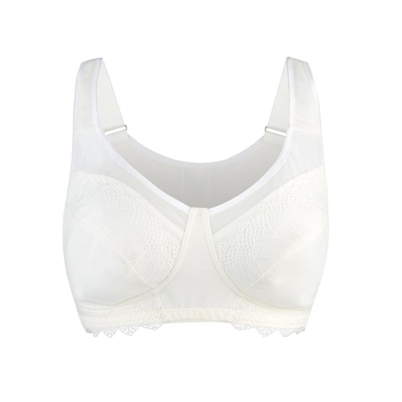 Claret Silk Back Support Cotton Sports Bra - White image