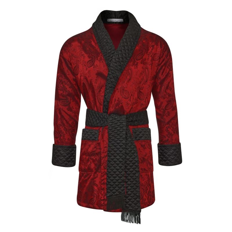 Clarke Men's Short Smoking Jacket - Claret image