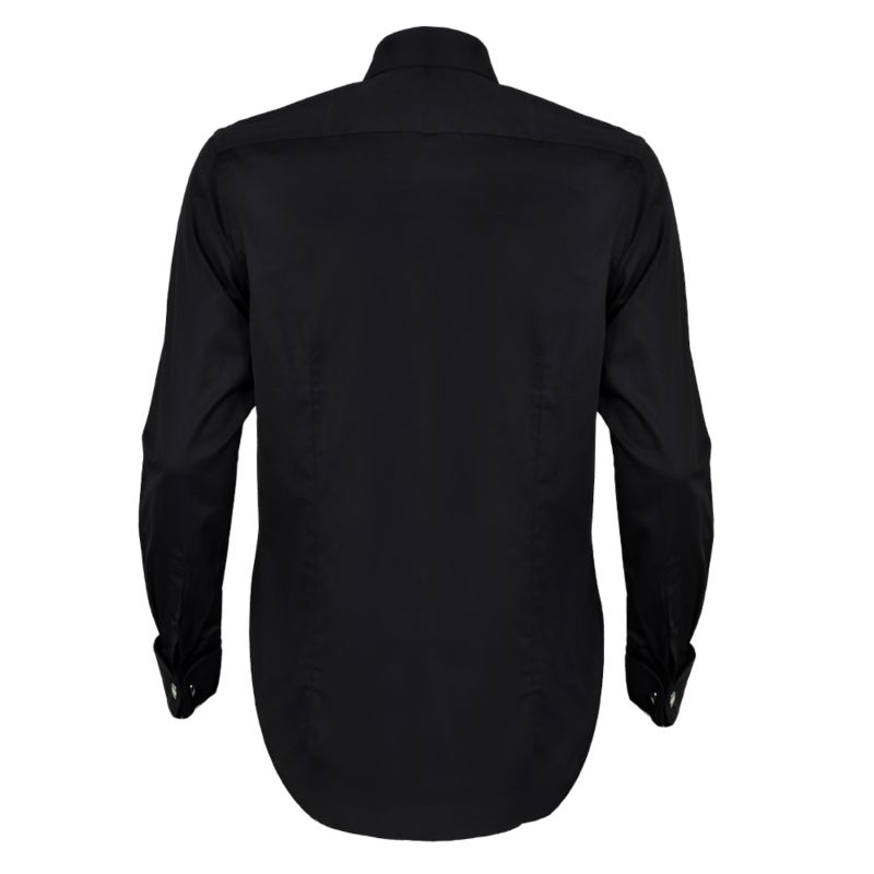 Classic Collar Double Cuff Dress Shirt – Black image