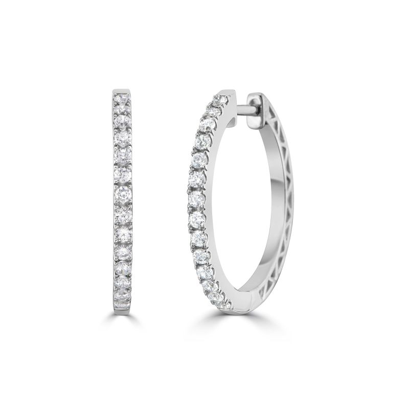 Classic Diamond Hoop Earrings Yellow Gold Mansi Jewelry Wolf & Badger