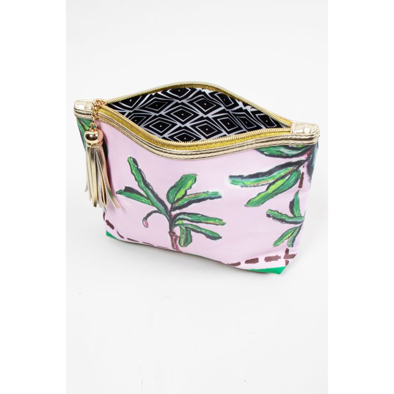 Classic Make Up Bag -Pink Palm image