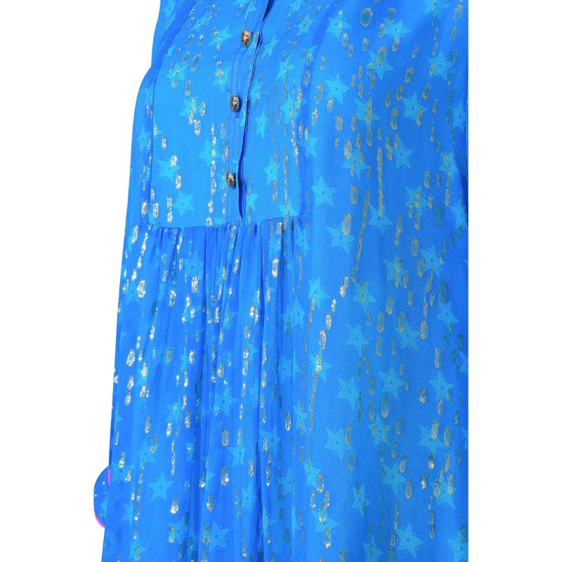 Claude Dress Blue Moroccan Star Print image