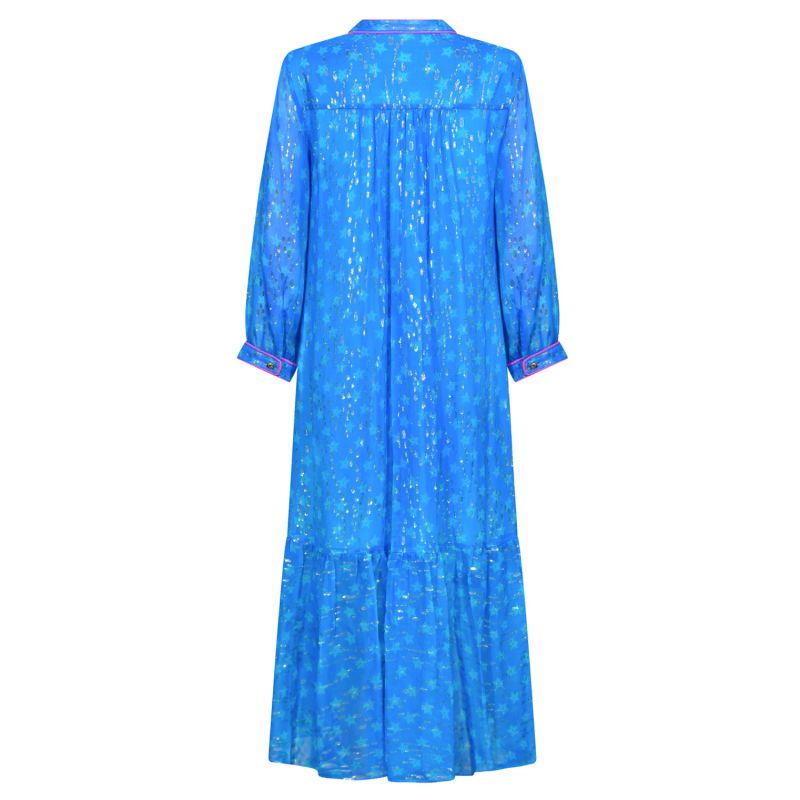 Claude Dress Blue Moroccan Star Print image