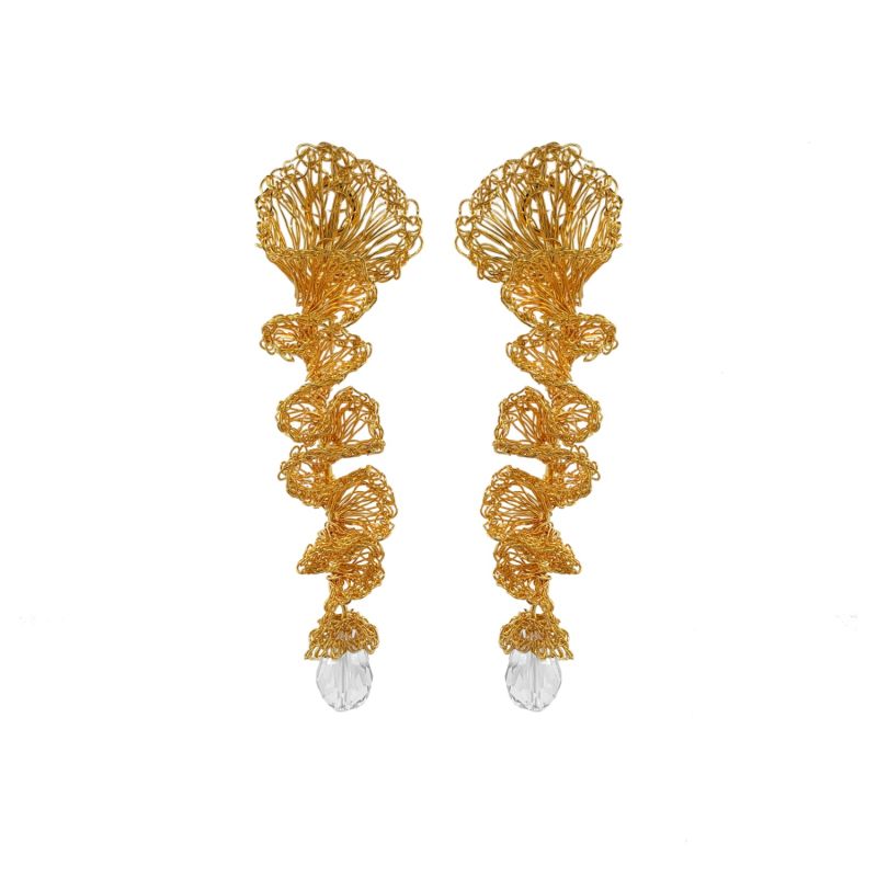 Clear & Gold Ella Handmade Earrings image