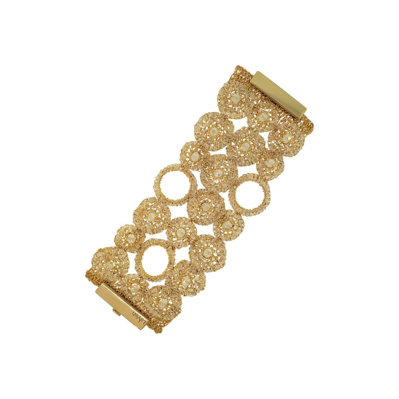 Clear & Gold Patchwork Maxi Handmade Bracelet image