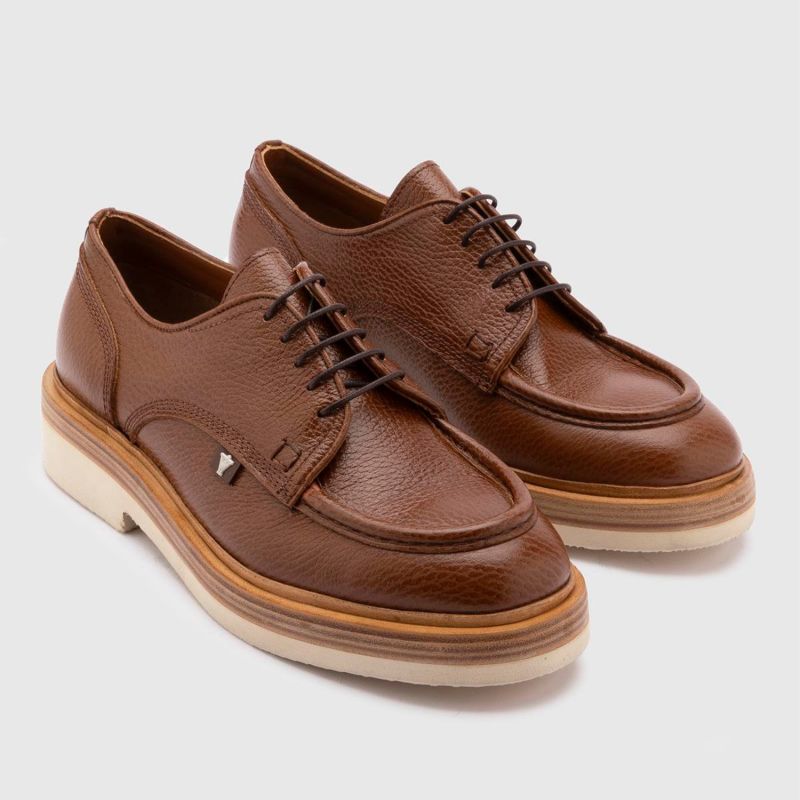 Clemente Saddle Brown Floater Leather Men's Oxford image