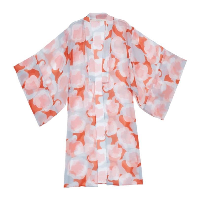 Flower Kimono In Coral image