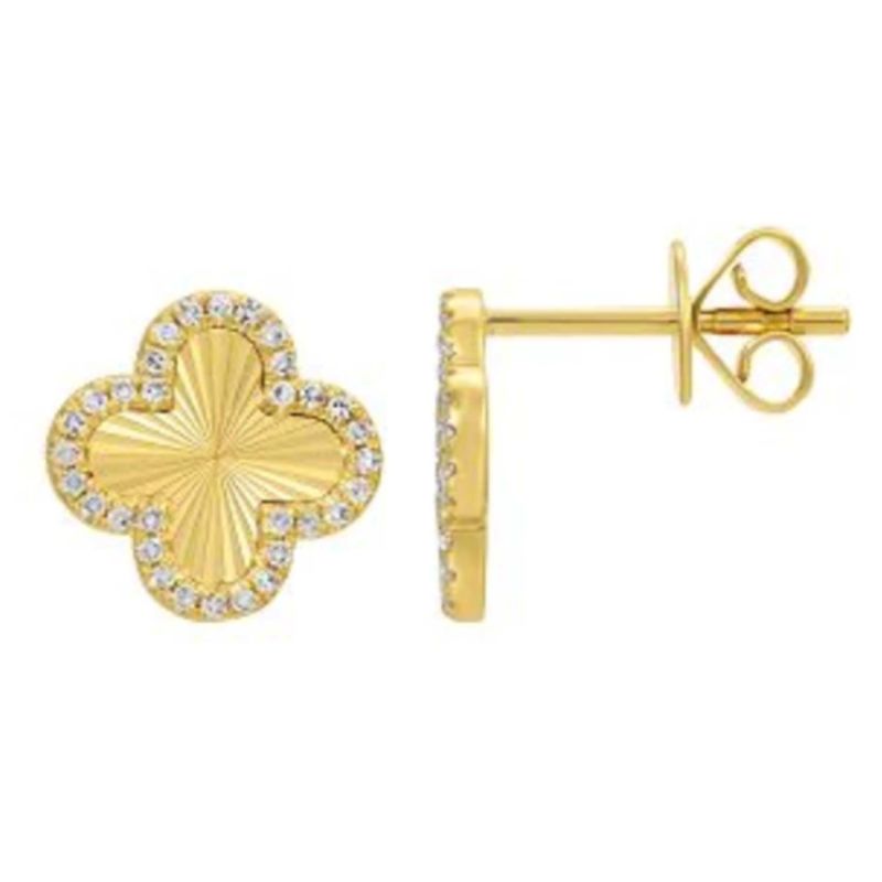 Clover Diamond Fluted Studs image