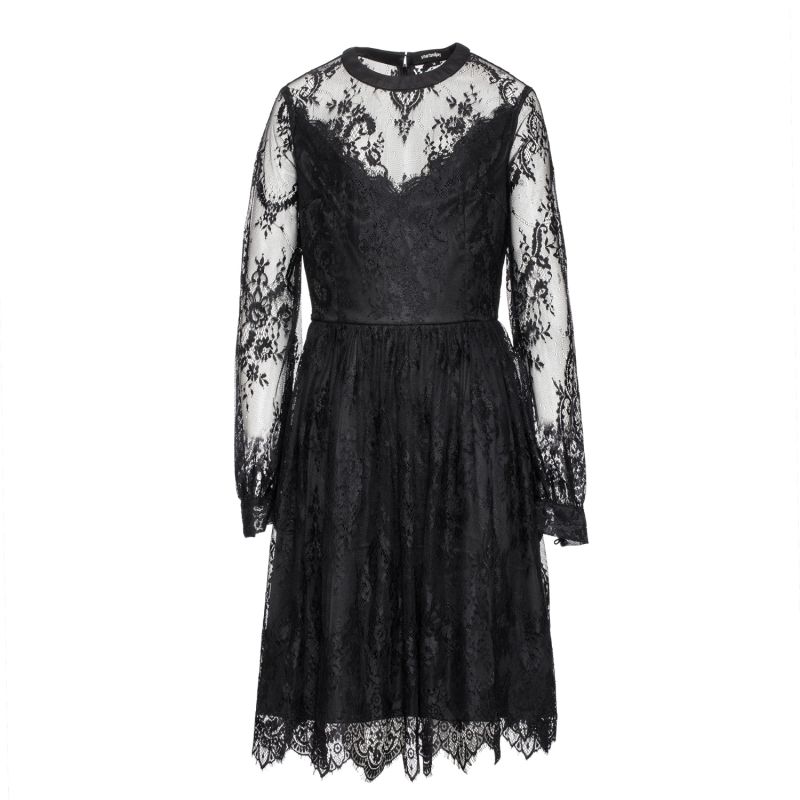 All Over Lace Dress - Black image