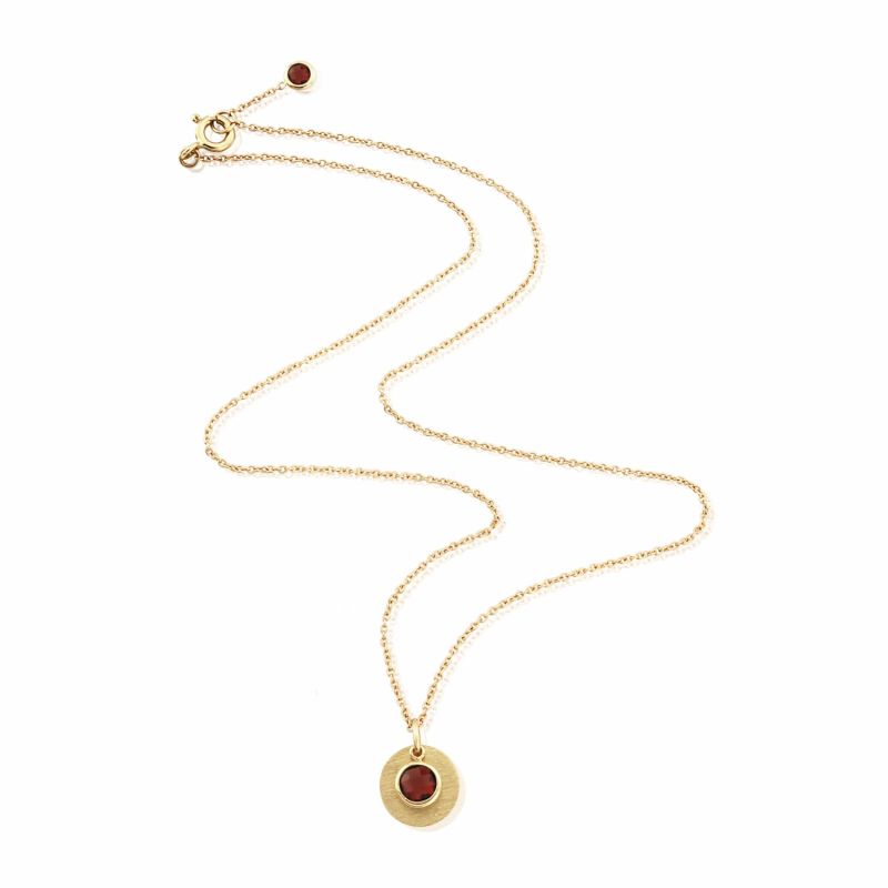 Bali 9Ct Gold January Birthstone Necklace Garnet image