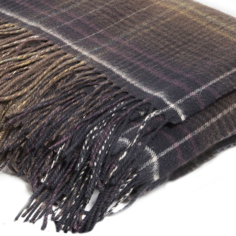 Cashmere Throw in Dark Purple, Navy and Mustard Plaid image